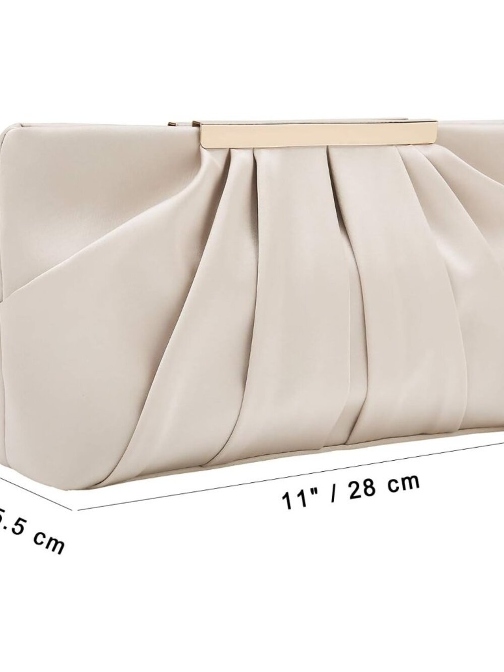 Clutch Evening Bag Elegant Pleated Satin Formal Handbag Simple Classy Purse for - Picture 7 of 7
